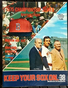 Medias Rojas de Boston 1975 vintage - programa de playoffs de la ALCS vs Oakland A's - Fenway Park  - Imagen 1 de 5