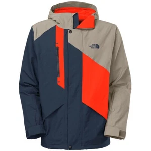 The North Face Jacket Blue Brown Dubs Insulated Color Block Snowboard Jacket Men - Picture 1 of 10