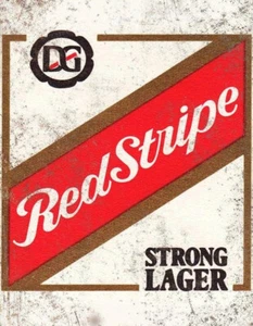 Retro Pub Shed Mancave Strong Lager Red Stripe Jamaican Metal Vintage SIGN - Picture 1 of 1