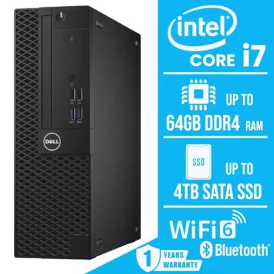 Dell Desktop Computer PC i7, up to 64GB RAM, 4TB SSD Windows 11/10, WIFI6 BT5.4 - Image 1 of 4