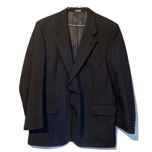 Giacca tuta gessata blu Burberry's Lord & Taylor uomo cappotto sportivo blazer 44?