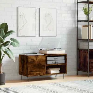 Mobile Porta Dischi Rovere Fumo 85x38x48 cm Legno truciolato - Foto 1 di 9