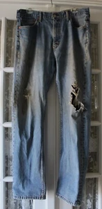 Men's Levi's 505 Thrashed, Torn, Stained 38 X 34 Regular with Straight Legs - Picture 1 of 14