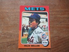 1975 TOPPS FELIX MILLAN #445 NEW YORK METS HIGH GRADE LOOKS PACK FRESH!!