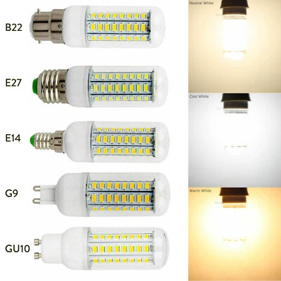 LED Maïs Ampoule E27 E14 B22 G9 GU10 5W 7W 9W 12W 15W 25W 28W 5730 SMD Lampe NS - Imagen 1 de 4