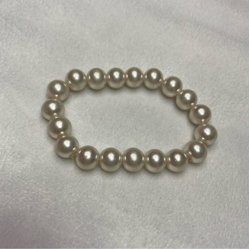 OFF WHITE Bracciali elasticizzati multi perle bianche crema lucida