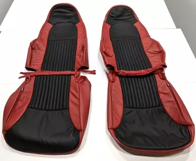 For Chevrolet Corvette Base Seats 1997-2004 Red Black Leather Seat Covers B61 - Image 1 of 4