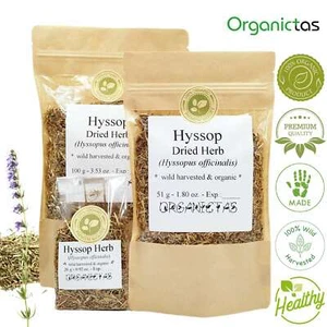 Organic Hyssop Tea 100g Dried Cut ( Hyssopus Officinalis ) 100% Premium Quality - Picture 1 of 12