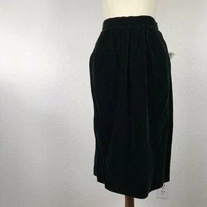 Oscar De La Renta Skirt Vintage Women Sz 16 Pleated Velvet Full Green NWT - Picture 1 of 11