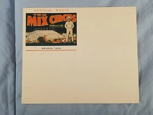 1938 Vintage Cowboy TOM MIX CIRCUS Blank Official Route Card - Picture 1 of 2