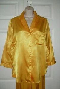 Laura Adams Yellow Pajamas Pants Shirt Top Women's Size Medium New - Picture 1 of 7