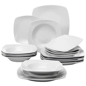 MALACASA Series Julia 18-Piece Dinnerware Set Porcelain Plate Set Service for 6 - Picture 1 of 7