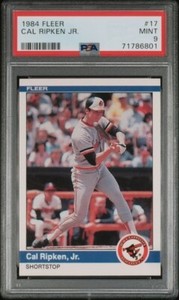 1984 Fleer Cal Ripken Jr. Baseball Card #17 PSA 9 Mint