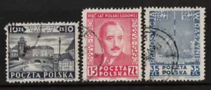1949 Poland 5th Anniversary Stamps Set of 3 SG 649/51 FU - Imagen 1 de 1