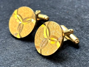 1970s intricate detailed geometric vintage cufflinks - excellent condition - Picture 1 of 6