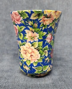 Crownford Chintz Rosas en Vaso Azul Cobalto - De Colección Nuevo Stock u-16J - Imagen 1 de 4