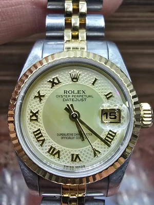 Rolex 79173 Raro Millionard Esfera Dos Tonos Reloj Damas Aspecto Elegante Bajo Precio  Foto 1 de 4