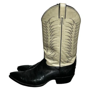 Vintage Justin Style #K5646 Leder Eidechsenhaut Creme Western Cowboystiefel 11 D - Bild 1 von 9
