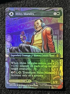 Magic The Gathering Miles Morales, Borderless Foil, Marvel's Spider-Man MTG NM/M - Image 1 of 2