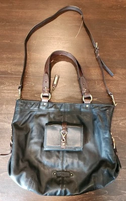 Cole Haan Black & Brown Leather Large Convertible Hobo Handbag Purse & Wallet - Image 1 of 4