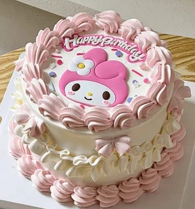 Sanrio My Melody Silicona Cumpleaños Pastel Topper Juego de 2 Piezas Feliz Cumpleaños y Cara - Imagen 1 de 2