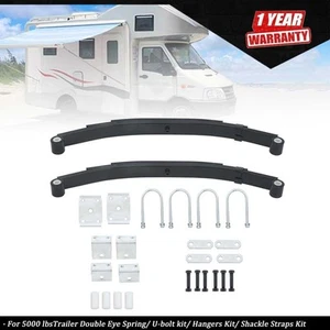 5000lb Single Trailer Axle Suspension Kit 4leaves 2500# Spring/U-bolt Hanger kit - Picture 1 of 11