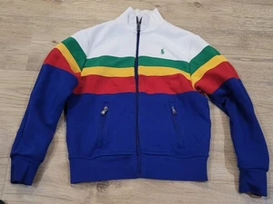 Polo Ralph Lauren Striped Double-Knit Track Jacket Youth Boys Sz M (10-12) - Picture 1 of 9