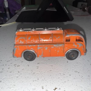 Vintage Hubley Toy #406 Gas Oil Fuel Tanker Tank Truck Orange Diecast - Picture 1 of 8