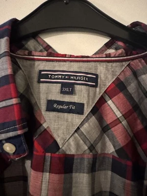 Tommy Hilfiger Herren Hemd kariert Blau und Rot in 3XL XXXL 3er Regular Fit  - Bild 1 von 4