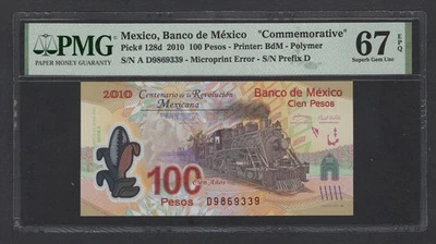 Mexico 100 Pesos 2010 P128d "Commemorative" Uncirculated Grade 67 - Image 1 of 2