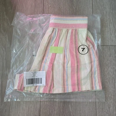 Janie And Jack Girls Striped Linen-Cotton Short Size 7 - Image 1 of 3