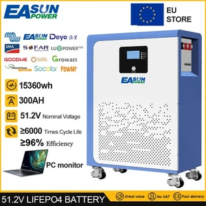 15KWh Batteriespeicher 51.2V 48V 300Ah LiFePO4 Speicher Solar PV Akku Versand DE - Bild 1 von 17