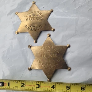 Licensed junk collector and licensed junk dealer badges, novelty metal badges - Picture 1 of 4