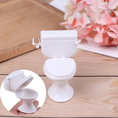 Modeling Baby White Toilet Vintage Dollhouse Doll House Furniture Bathroom - Image 1 of 4