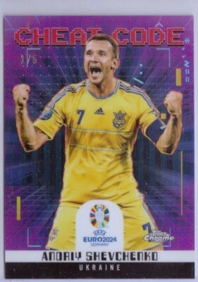 2024 Topps Chrome Euro Cheat Code Red Refractors #CC-2 Andriy Shevchenko - 1/5 - Image 1 of 2