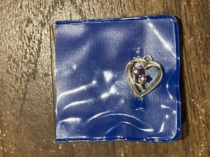 Ciondolo cuore vintage argento sterling 1" con 2 pietre cristallo rosso marcato sterling - Foto 1 di 5