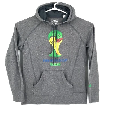 Copa Mundial de la FIFA 2014 Brasil Mujer Suéter Grande Gris Sudadera con Capucha Fútbol Foto 1 de 4