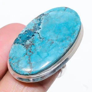 Tibetan Turquoise Gemstone Handmade 925 Sterling Silver Jewelry Ring Size 7 G820 - Picture 1 of 7