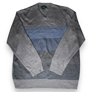 David Taylor Collection V-Ausschnitt grau und blau getönt Acryl Pullover Herren Gr. L - Bild 1 von 6