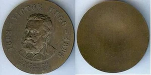 Tischmedaille - Victor HUGO 1802/1885 Bibliophilenkreis d=56mm einseitig - Bild 1 von 1