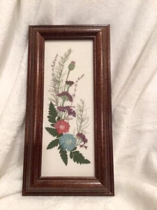Artwork Handmade Wall Hanging Dry Flower Portrait Framed  12x7 Inch Stunning - Picture 1 of 7