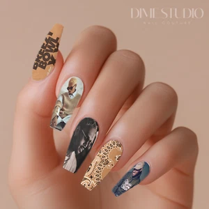 Chris Breezy Bowl Nail Decals Brown Bandana Nail Nail Art - Picture 1 of 23