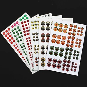 6 Fogli Esca da Pesca 3D/4D Occhi Realistica Adesiva Occhi di Pesce Esche 3mm-10mm - Foto 1 di 9