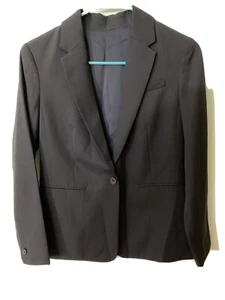 Everlane Damen Wolle klassischer Einknopf Blazer Größe 0 schwarz - Bild 1 von 5