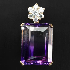 Mystical Bi Color Amethyst 24.20Ct 925 Sterling Silver Rose Gold Plated Pendants - Picture 1 of 6