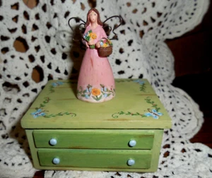 Vtg Russ Country Gatherings Friends Forever Trinket Box Angels Heart #28490 - Picture 1 of 6