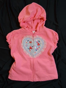 Gymboree Love is in the Air Tea Garden Hoodie Short Sleeve Zip Front NWT 7 - Picture 1 of 2