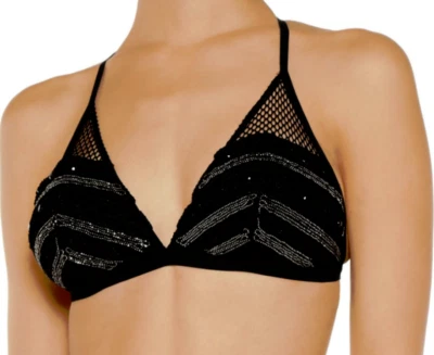 Sujetador de copa suave de malla adornada La Perla Calypso negro 36B nuevo con etiquetas $604  Foto 1 de 4