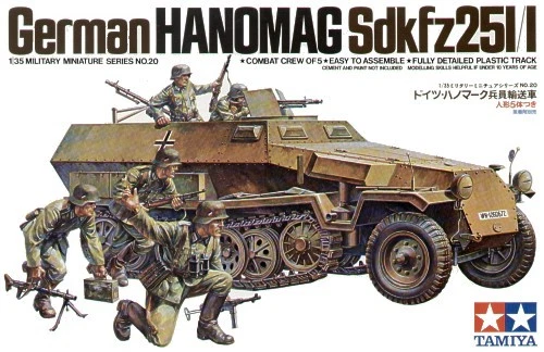 Kit Modelo Tamiya 35020 1/35 Alemán Hanomag Sd.kfz 251/1 Schützpanzerwagen Foto 1 de 1