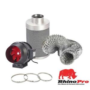 Rhino Pro Carbon Filter Fox Twin Speed Fan Aluminium Ducting Filter Kit